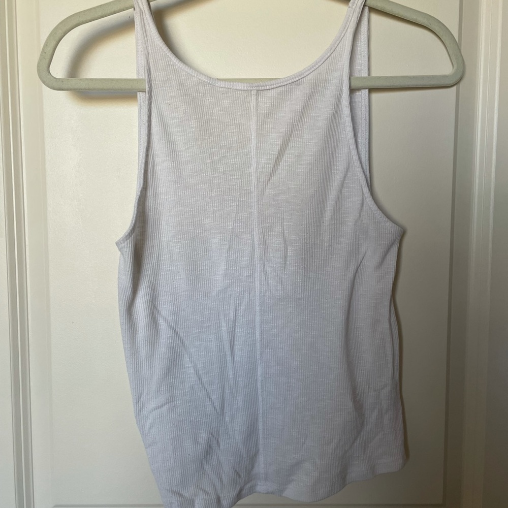 Free People Open Back ribbed tank top xsmall white